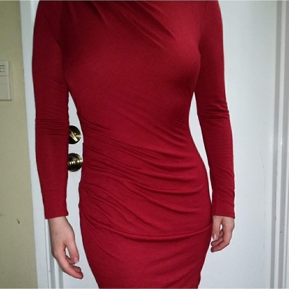 Banana republic cranberry rushed sheath pencil dress